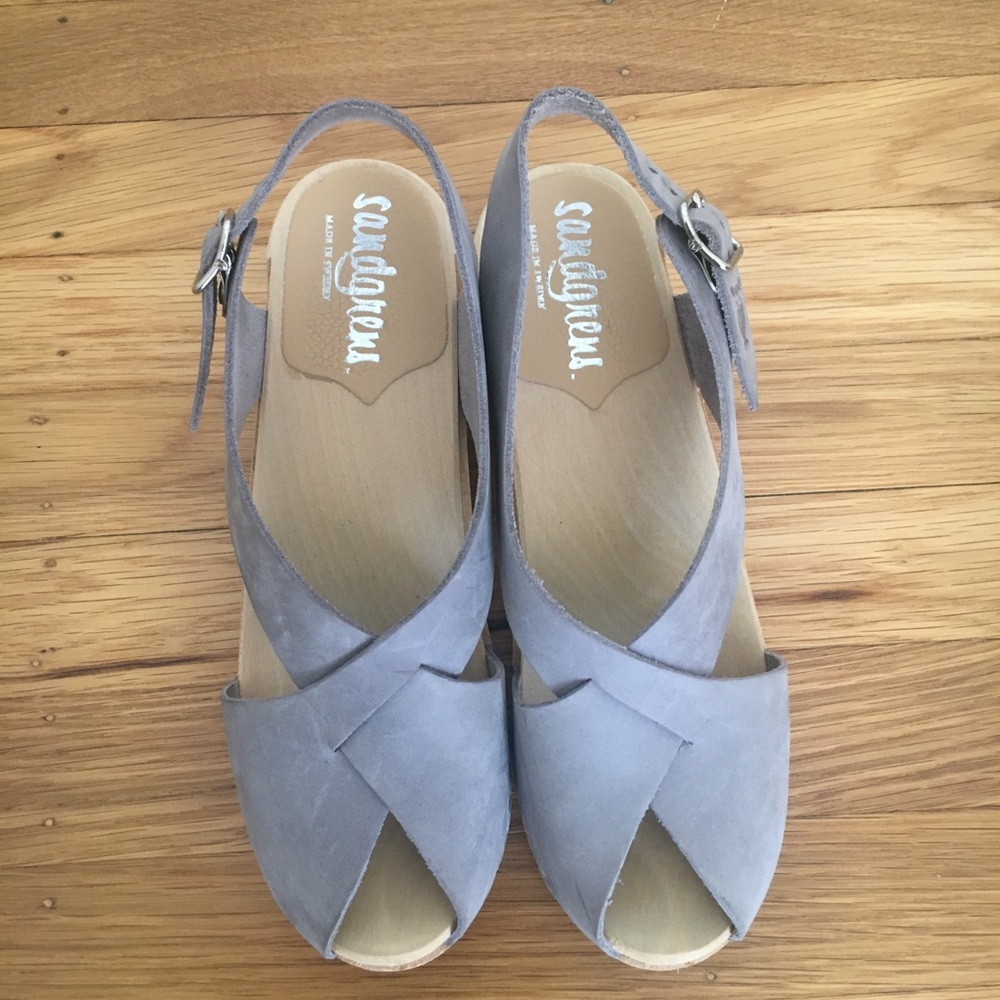 Sandgren Morocco clog, like new, sz 37, light grey